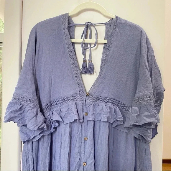 NWT Free People Paradiso Maxi Dress Boho Tiered Summer Purple Violet Small - Picture 13 of 17